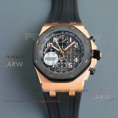 Replica HBF Factory Audemars Piguet Royal Oak Offshore Swiss 3126 Chronograph Rose Gold Case 